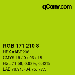 カラーコード: RGB 171 210 8 | qconv.com