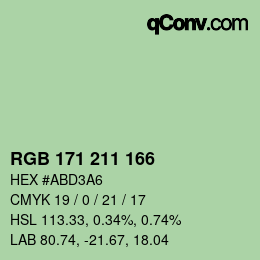 Color code: RGB 171 211 166 | qconv.com