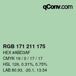 Color code: RGB 171 211 175 | qconv.com