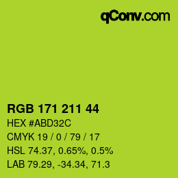 カラーコード: RGB 171 211 44 | qconv.com