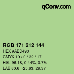 カラーコード: RGB 171 212 144 | qconv.com