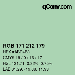 Farbcode: RGB 171 212 179 | qconv.com