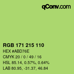 カラーコード: RGB 171 215 110 | qconv.com