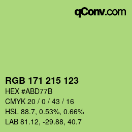Color code: RGB 171 215 123 | qconv.com