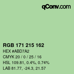 Color code: RGB 171 215 162 | qconv.com