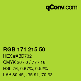 Farbcode: RGB 171 215 50 | qconv.com