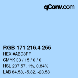 カラーコード: RGB 171 216.4 255 | qconv.com