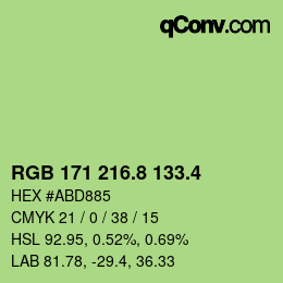 カラーコード: RGB 171 216.8 133.4 | qconv.com