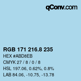 Color code: RGB 171 216.8 235 | qconv.com