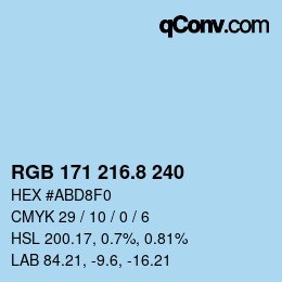 Color code: RGB 171 216.8 240 | qconv.com