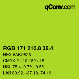 カラーコード: RGB 171 216.8 38.4 | qconv.com