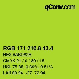 カラーコード: RGB 171 216.8 43.4 | qconv.com