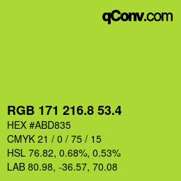 カラーコード: RGB 171 216.8 53.4 | qconv.com