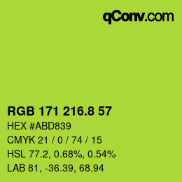 カラーコード: RGB 171 216.8 57 | qconv.com