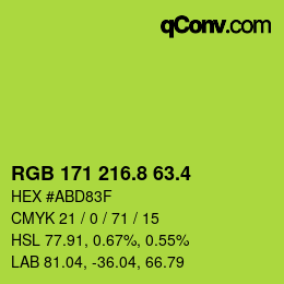 カラーコード: RGB 171 216.8 63.4 | qconv.com