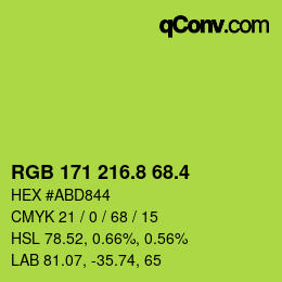 カラーコード: RGB 171 216.8 68.4 | qconv.com