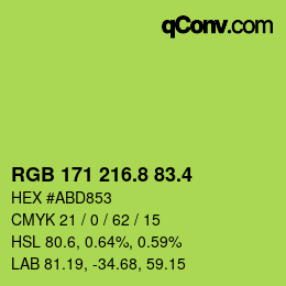 カラーコード: RGB 171 216.8 83.4 | qconv.com