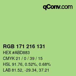 Color code: RGB 171 216 131 | qconv.com