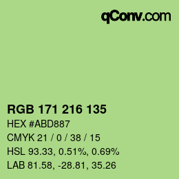 Farbcode: RGB 171 216 135 | qconv.com