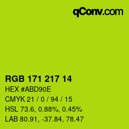 Color code: RGB 171 217 14 | qconv.com