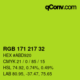 Color code: RGB 171 217 32 | qconv.com