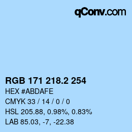 カラーコード: RGB 171 218.2 254 | qconv.com