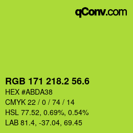 カラーコード: RGB 171 218.2 56.6 | qconv.com