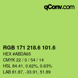 カラーコード: RGB 171 218.6 101.6 | qconv.com