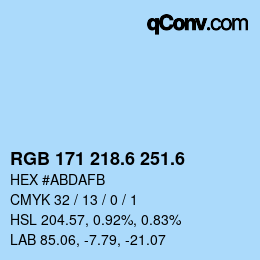 カラーコード: RGB 171 218.6 251.6 | qconv.com