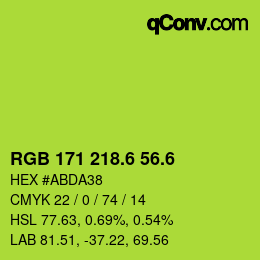 カラーコード: RGB 171 218.6 56.6 | qconv.com