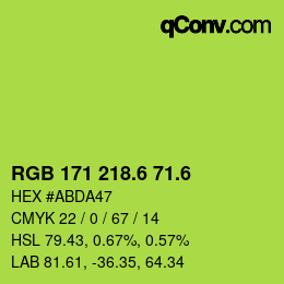カラーコード: RGB 171 218.6 71.6 | qconv.com