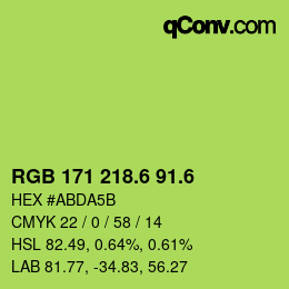 カラーコード: RGB 171 218.6 91.6 | qconv.com