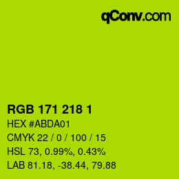 颜色代码: RGB 171 218 1 | qconv.com