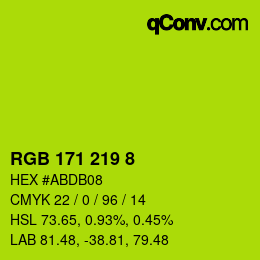 Farbcode: RGB 171 219 8 | qconv.com