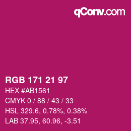 Color code: RGB 171 21 97 | qconv.com