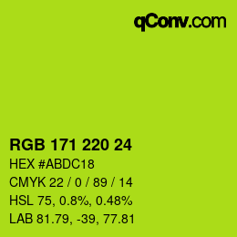 颜色代码: RGB 171 220 24 | qconv.com
