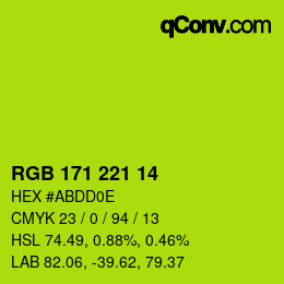 カラーコード: RGB 171 221 14 | qconv.com
