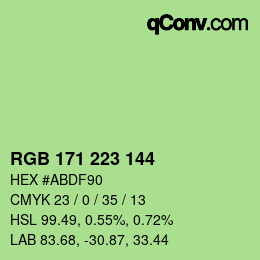 Código de color: RGB 171 223 144 | qconv.com