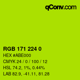 Color code: RGB 171 224 0 | qconv.com