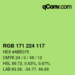 Color code: RGB 171 224 117 | qconv.com