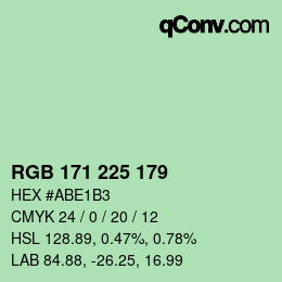 Farbcode: RGB 171 225 179 | qconv.com