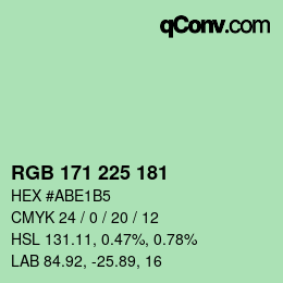 Color code: RGB 171 225 181 | qconv.com