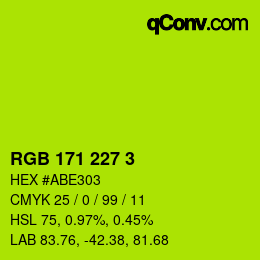 Color code: RGB 171 227 3 | qconv.com