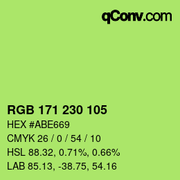カラーコード: RGB 171 230 105 | qconv.com