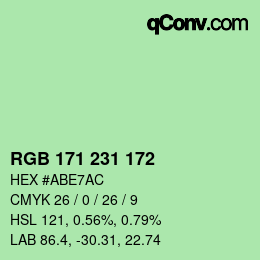 Color code: RGB 171 231 172 | qconv.com