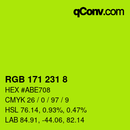 カラーコード: RGB 171 231 8 | qconv.com