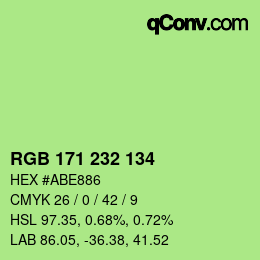 Color code: RGB 171 232 134 | qconv.com