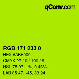 Color code: RGB 171 233 0 | qconv.com