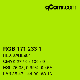 カラーコード: RGB 171 233 1 | qconv.com