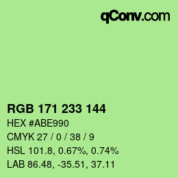 Farbcode: RGB 171 233 144 | qconv.com